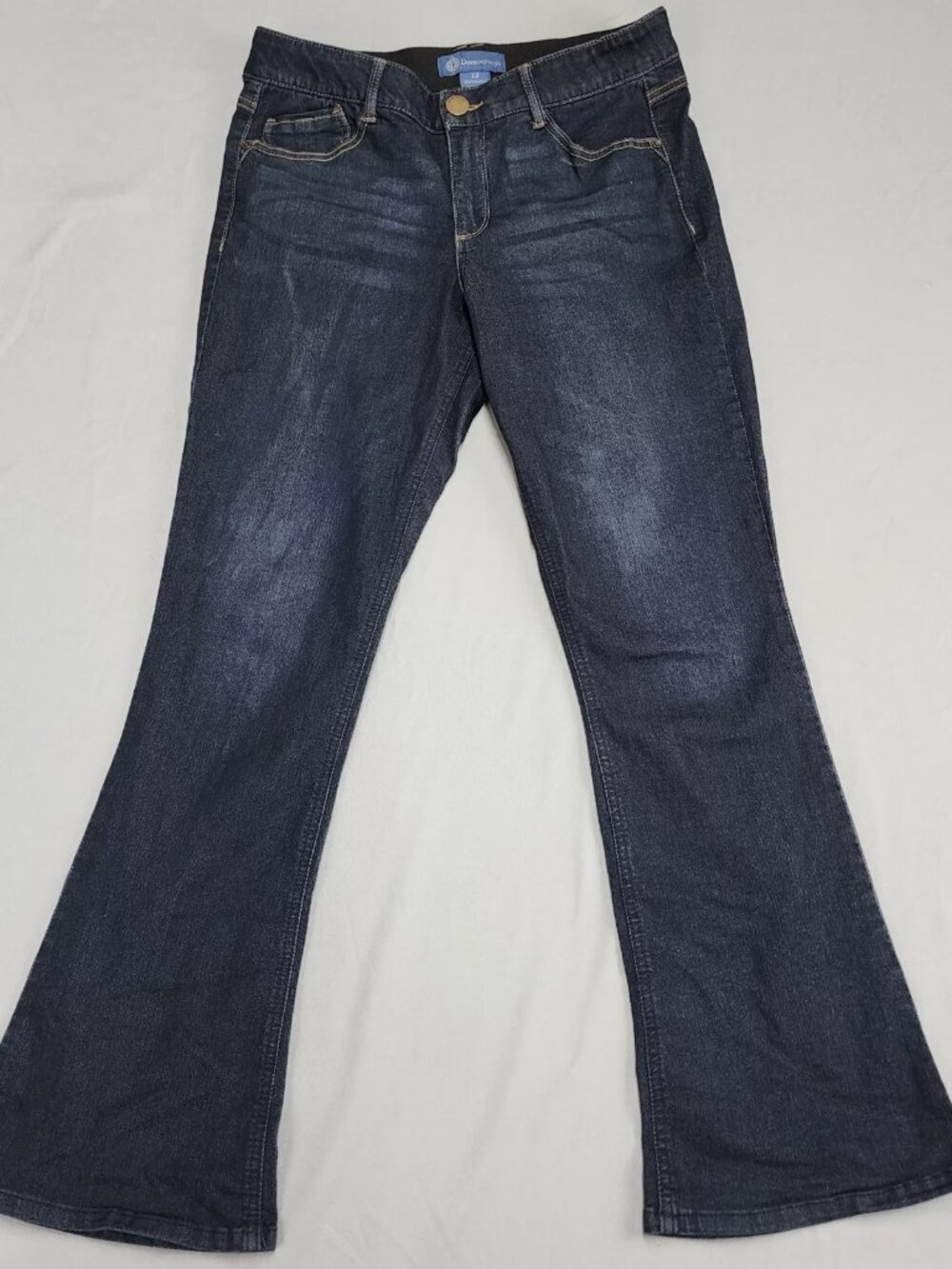 Democracy Absolution Bootcut Jeans Womens 12 Dark Wash Blue Stretch Mid Rise